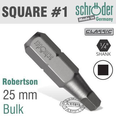 Sq.recess No.1 Insert Bit