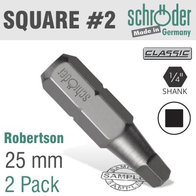 Sq.recess No.2x25mm Bit 2cd