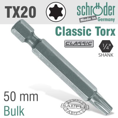 Torx Tx20 Classic Power Bit 50mm Bulk