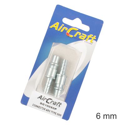 Connector Aro Type 6mm Hosetail 2pc Pack