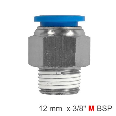 Pu Hose Fitting Straight Stud 12mm-3/8 M