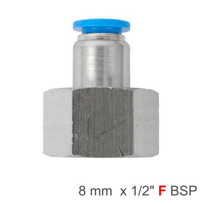 Pu Hose Fitting Straight Stud 8mm-1/2 F