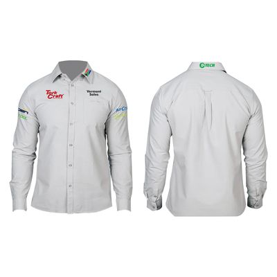 Vermont Mens Cotton Long Sleeve Shirt Grey Large
