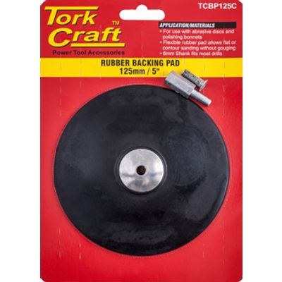 Backing Pad Rubber 125mm W/arbor