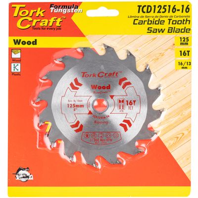 Blade Tct 125 X 16t 16/13 General Purpose Wood