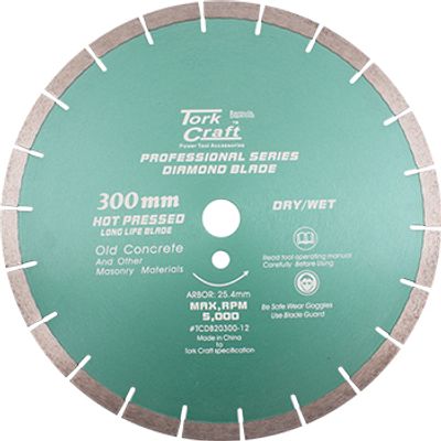 Diamond Blade 300 X 25.4mm Old Concrete Hot Pressed Segmented