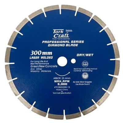 Diamond Blade 300 X 25.4mm Green / New Concrete Laser Welded Segmented