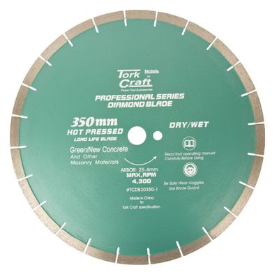 Dia. Blade 350x25.4mm Green/new Concrete Hot Pressed
