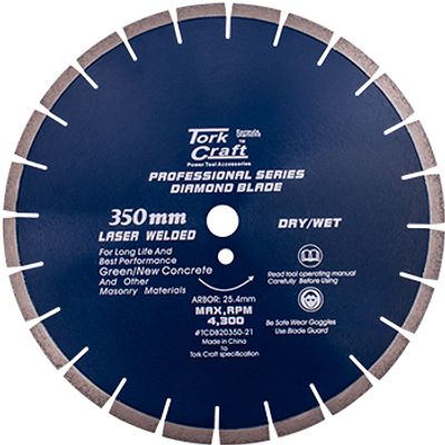 Diamond Blade 350x25.4mm Green / New Concrete Laser Welded Segmented