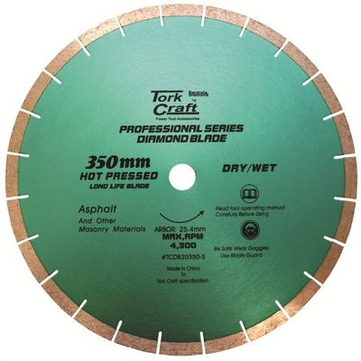 Diamond Blade 350x25.4mm Asphalt Hot Pressed Segmented Tar