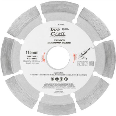 Diamond Blade Segm 115mm X 10mm Reinforced Concrete