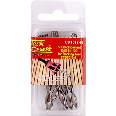 Replacement Drill Bits 12g X 5pc For Decking Tool Tcdt012-01