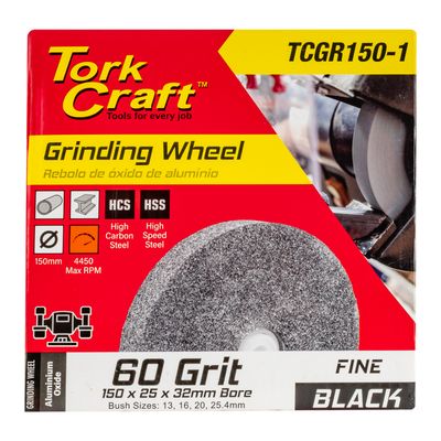 Grinding Wheel 150x25x32mm Bore Fine 60gr W/bushes For Bench Grinder
