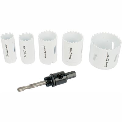 Hole Saw Set 6pce Bi-metal (22/25/32/35/51mm & 3/8 Hex Mandrel)