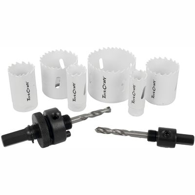 Holesaw Set 9pc In Case Bi-metal 19 22 29 38 44 57mm