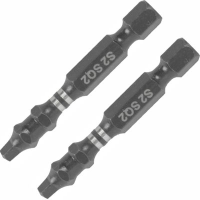 Impact Square Sq No.2 X 50mm Pwr Bit 2/card Sq2