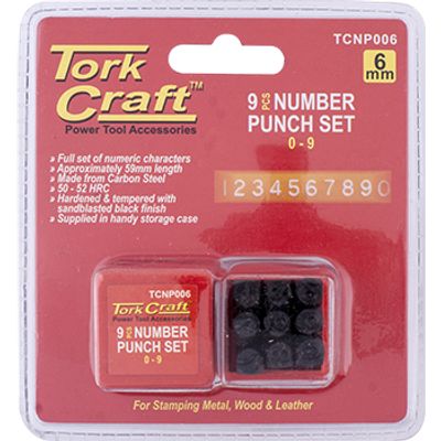 Number Punch Set 6mm (0-9mm) Black Finish