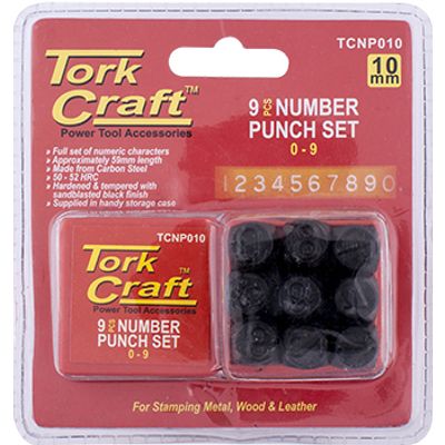 Number Punch Set 10mm (0-9mm) Black Finish