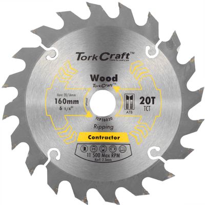 Blade Contractor 160 X 20t 20/16 Circular Saw Tct