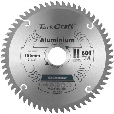 Blade Contractor Alum 185 X 60t 30 Circular Saw Tct