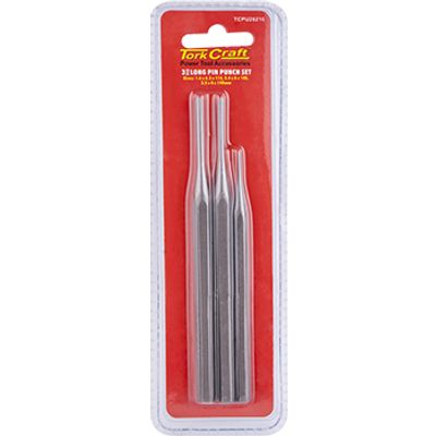 TORK CRAFT Long Pin Punch Set 3pc