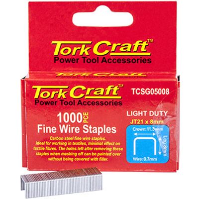 Flat Wire Staple 21g X 0.7mm X 8mm Jt21 1000pc C/steel For Tcsg0500