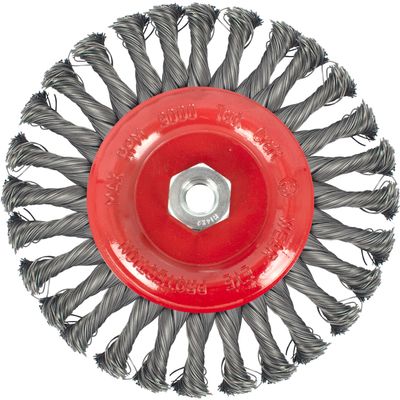 Wire Wheel Brush Single Section Twisted Plain 175mmxm14 Blister
