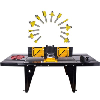 Router Table Rt001 C/w 12pc 1/4 Shank Router Bit Set Dy012b Ag