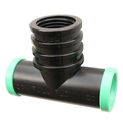 FULL FLOW FEMALE COMBINATION TEE 20MM X 3/4 IN