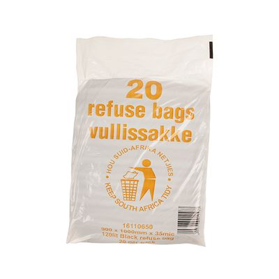 Refuse Bag Black For 120l Drum 20 Per Pack
