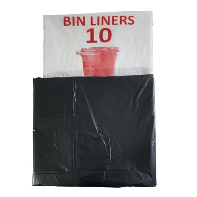 Bin Liner Black 25mic Wheelie Bin 10 Per Pack