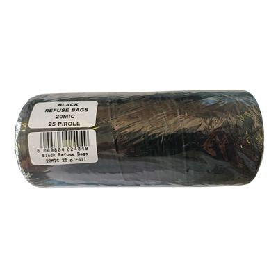 REFUSE BAG BLACK 20MIC 2X25 PACK