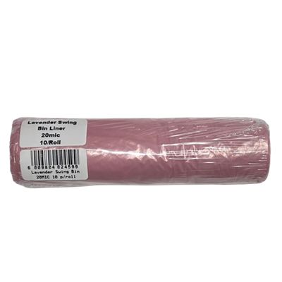 REFUSE BAG LAVENDER SWING BIN 20MIC 10 PER PACK