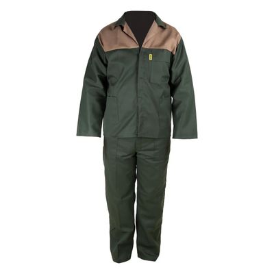 OVERALL 2 PCE 2T KHAKI/GRN SIZE 42 CHEST 38 WAIST