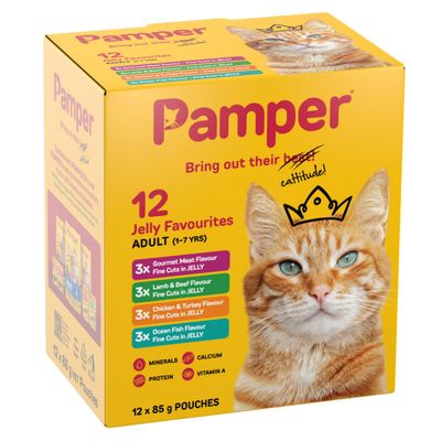 PAMPER JELLY ASSORTED FAVOURITES MULTIPACK 12X 85G