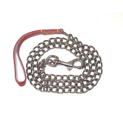 COMPLETE LEAD CHAIN LEATHER HANDLE 3MM X 1200MM