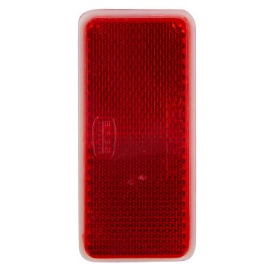 SQUARE REFLECTOR STICK-ON RED 90MM