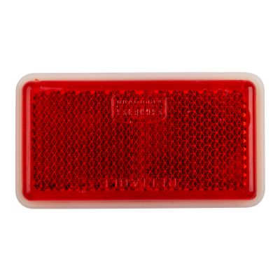 Rectangular Reflector Stick On Red 65mm