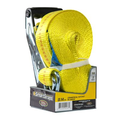 RATCHET TIE DOWN INCLUDES HOOK KEEPER 9M YEL