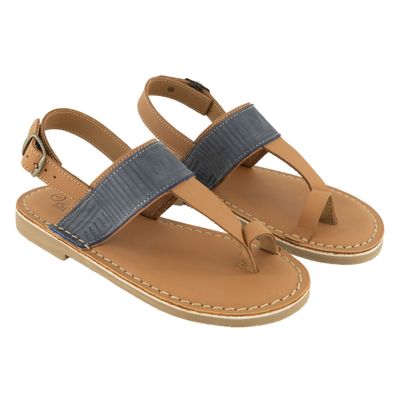 BATA SAFARI LLANDUDNO SANDAL NAVY/TAN LDS S 4