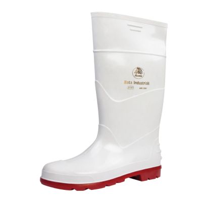 BATA GUMBOOTS JOBBER WHT/RED S6