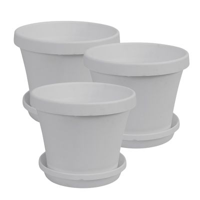 SEBOR Suppot & Saucer Set 30cm Light Grey 3pck