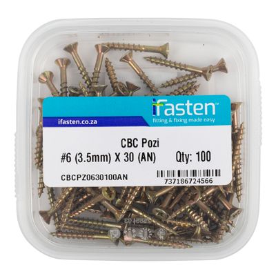 IFASTEN CBC POZI NO6 3.5MMX30MM 100 PT