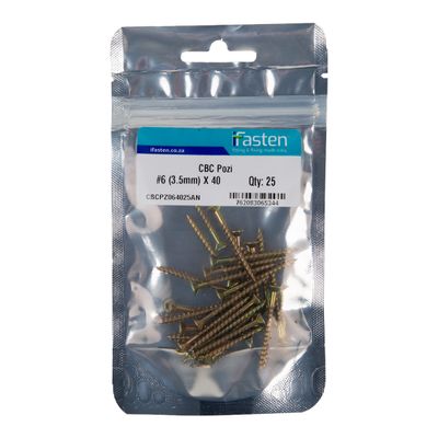 IFASTEN CBC POZI NO6 3.5MMX40MM 25 PP