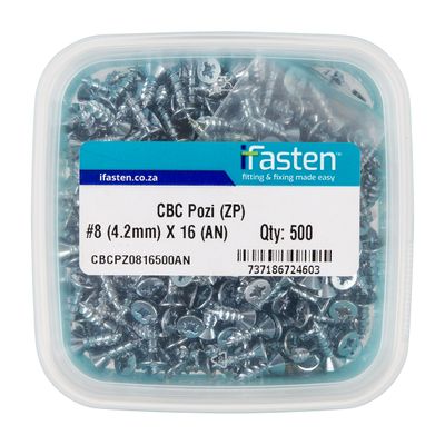 IFASTEN CBC POZI NO8 ZP 4.2MMX16MM 500 PT + BIT