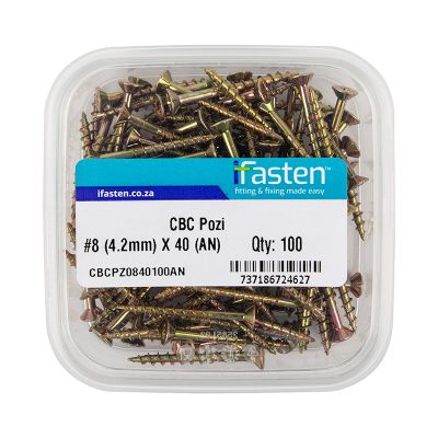 IFASTEN Cbc Pozi No8 4.2mmx40mm 100 Pt