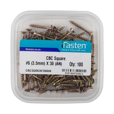 IFASTEN Cbc Square No6 3.5mmx30mm 100 Pt