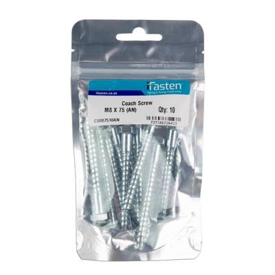 IFASTEN Coach Screw M8x75mm 10 Pp