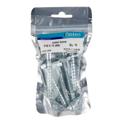 IFASTEN COACH SCREW M10X75MM 10 PP