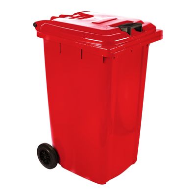 REFUSE WHEELY BIN SABS HDPE RED 240L